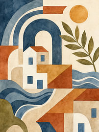 Mediterranean Terraced Hills and Town: An Abstract Journey by MARTINA KUSUMA DEWI