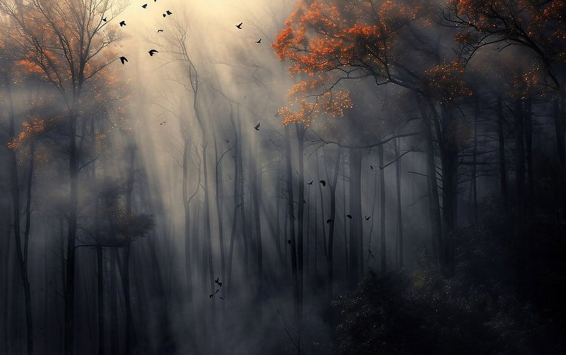 Herfstmist van fernlichtsicht