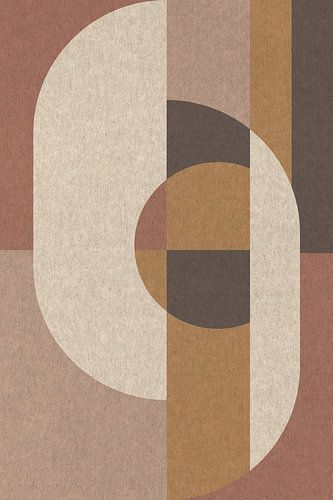 Retro Geometric Shapes in Earth tones no. 10 by Dina Dankers