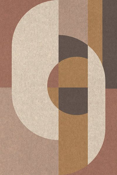 Retro Geometric Shapes in Earth tones no. 10 by Dina Dankers