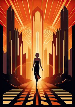 Art Deco Gold Print by Niklas Maximilian