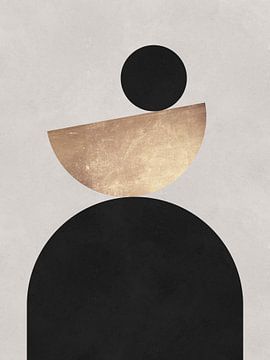 Zwart met gouden geometrie 9 van Vitor Costa