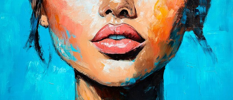 Porträt einer Frau – Farbenspiel von Poster Art Shop