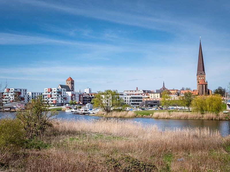 Panoramic view of Rostock in Mecklenburg-Western Pomerania by Animaflora PicsStock