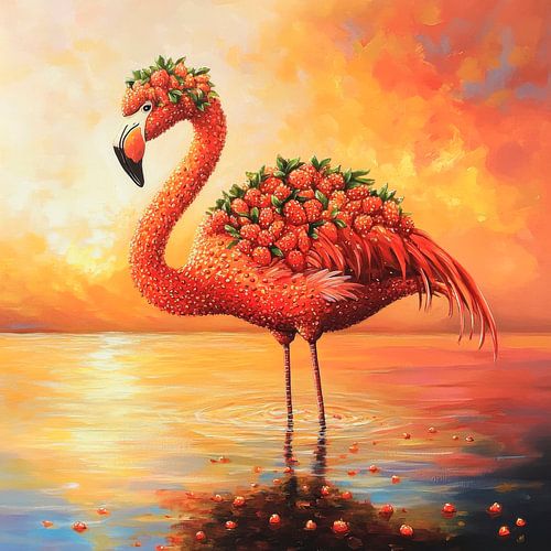 Fruity flamingo in the sunset