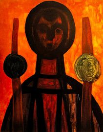 Meisje met kaarsen, 1936, - Vajda Lajos