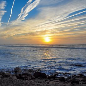 Zonsondergang op het strand van Rogier Vermeulen