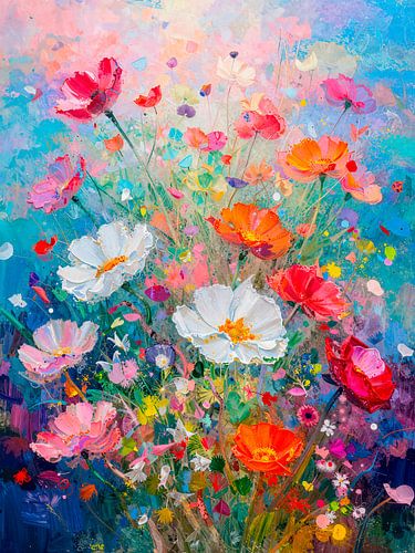 SOMMER: Eine Farbexplosion in einem verträumten Blumenfeld von Studio Pieternel