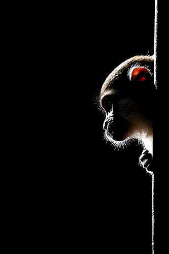 Singe à la silhouette contrastée