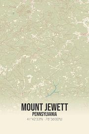 Vieille carte de Mount Jewett (Pennsylvanie), USA. sur Affiches de lieux