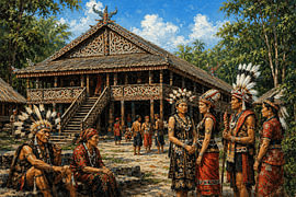 Das Langhaus der Dayak Pampang – Das lebendige Kulturerbe von Ostkalimantan von Vínculae