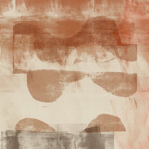 Paysage minimaliste abstrait en beige, terra et taupe sur Dina Dankers