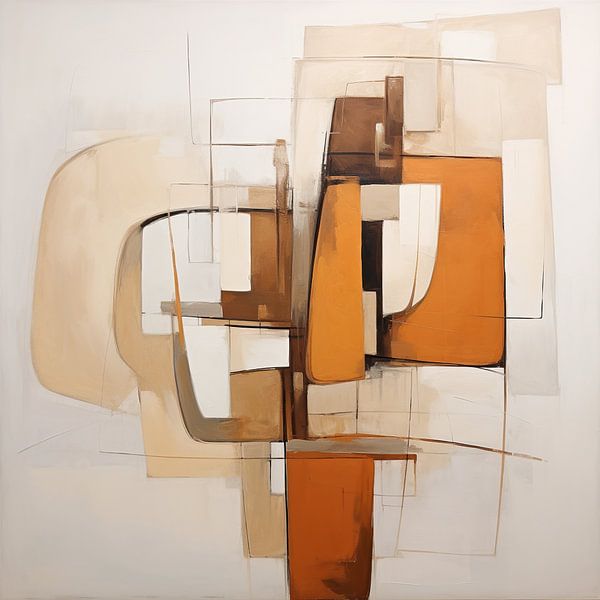Terracotta Abstract van Abstract Schilderij
