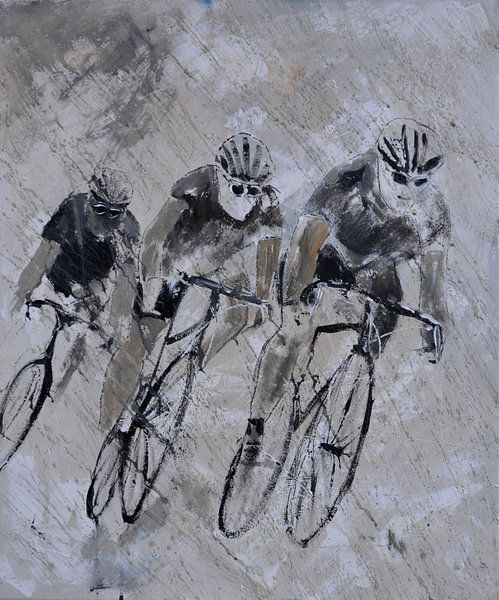 Drie fietsers van pol ledent