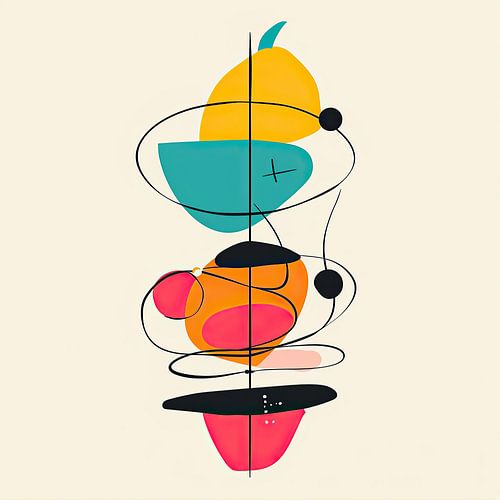 Bauhaus Japandi Abstrait | Abstrait moderne