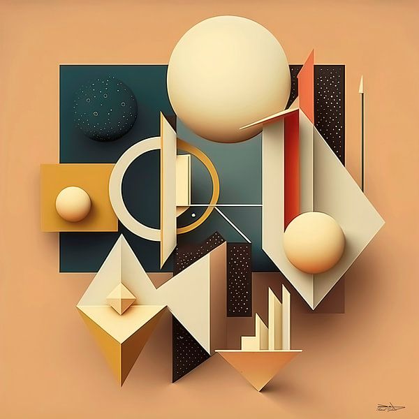 abstract geometric retro art by Gelissen Artworks