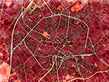 Kaart van Tourcoing in de stijl 'Amber Autumn' van Maporia