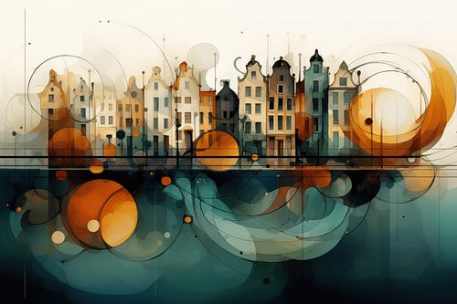 Amsterdam - abstracte aquarel