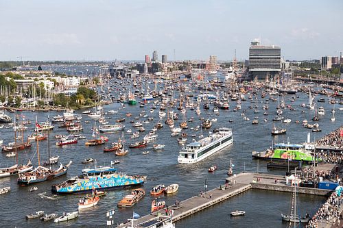 View of SAIL Amsterdam 2025, river IJ with GVB ferry by Renzo Gerritsen