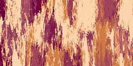 Ikat-Seidenstoff. Abstrakte moderne Kunst in Gold, Lila, Hellgelb von Dina Dankers