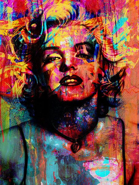 Digitale Fotokunst - Marilyn Monroe / Porträt / Frau / Abstrakt / Farben / Berühmt / Sexy von Art By Dominic