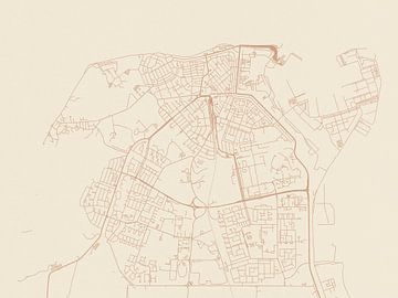 Terracotta style map of Den Helder by Map Art Studio