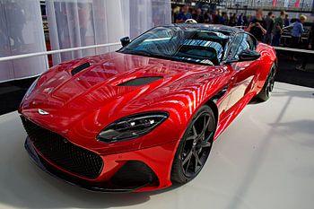 Red Aston Martin DBS Superleggera at the Amsterdam Motor Show