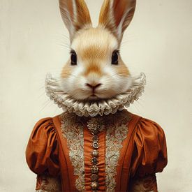 Klassisches Kaninchenporträt in warmen Farbtönen von But First Framing