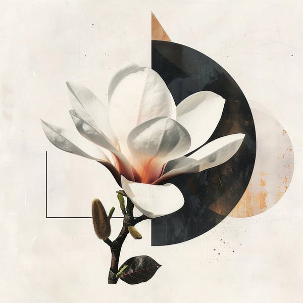Magnolie geometrisch von Poster Art Shop