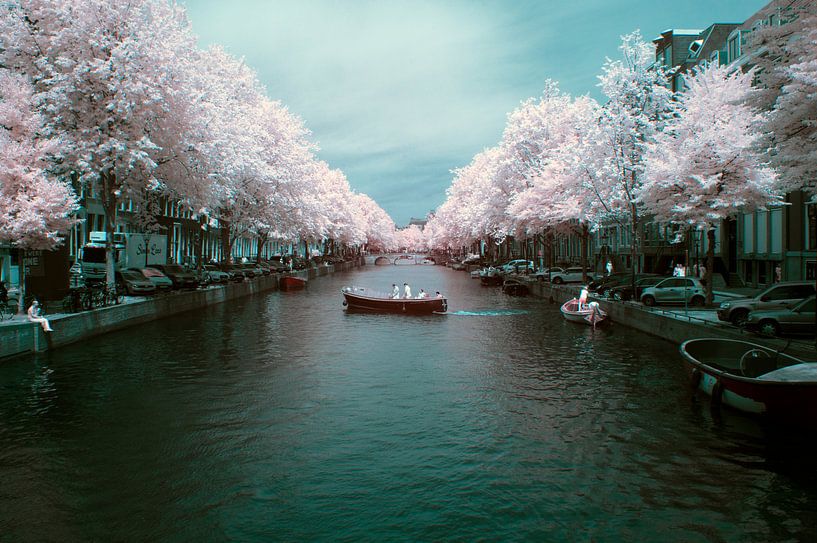 The Amsterdam Keizersgracht in infrared 720NM by Arno van der Poel