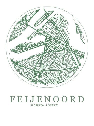 Plattegrond wijk Feijenoord Groen