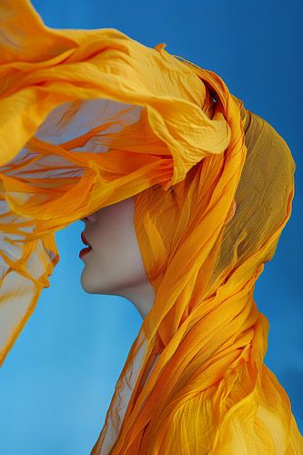 Fascination en orange et bleu