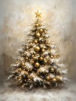 Gouden Kerstboom in Sneeuw
