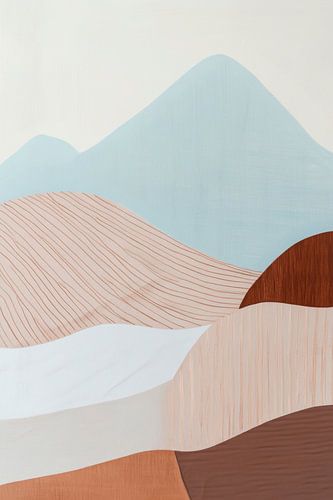 Glooiende heuvels en bergen in pastelkleuren