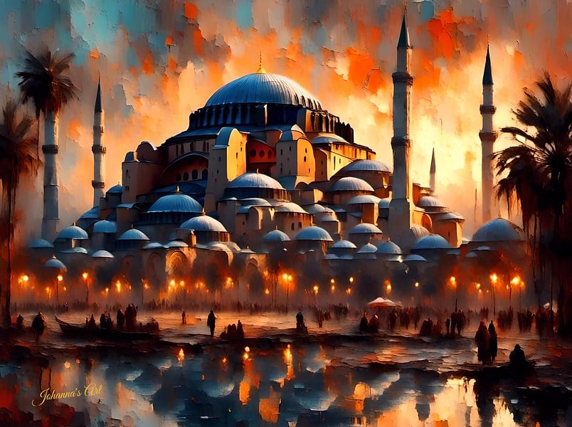 Hagia Sophia, Turkey at sunset by Johannas Art Creations