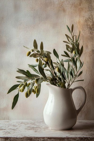 Olive branches in a jug by Poster Art Shop