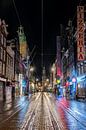 Avondklok in Amsterdam - Reguliersbreestraat van Renzo Gerritsen thumbnail