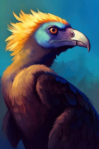 Colourful animal portrait: Vulture