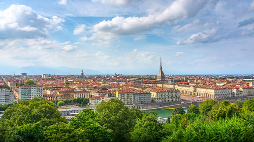 Panoramaansicht von Turin mit der Mole Antonelliana