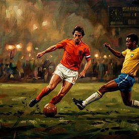 Netherlands vs Brazil Soccer Painting by Jan Keteleer