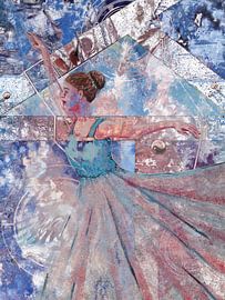 Universal Ballett Tänzerin in blau und rot von Greta Lipman