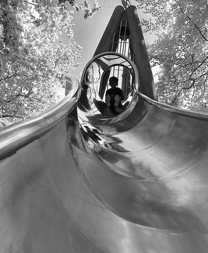 Glijbaankunst in zwart-wit