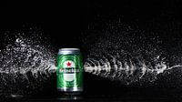 Photographie à grande vitesse de la canette de bière