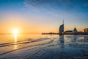 Coucher de soleil à Bremerhaven, Allemagne