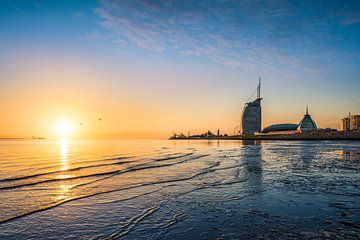 Sonnenuntergang in Bremerhaven, Deutschland von Michael Abid