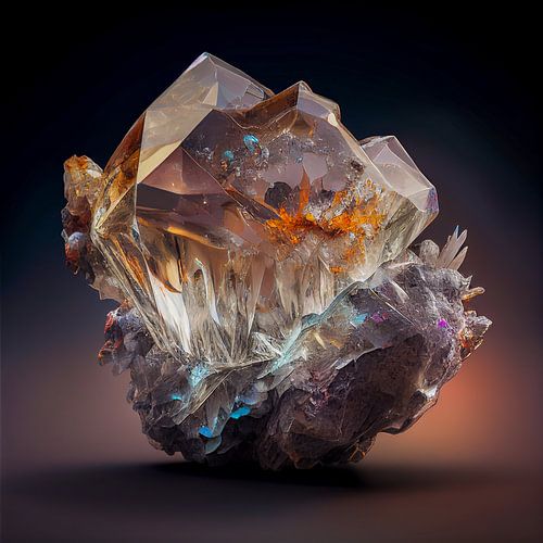 Portrait d'une pierre précieuse en cristal de roche Illustration