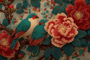 Japanische Kunst Vögel