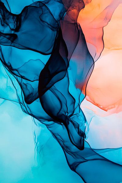 Abstrakte Farbverläufe in Blau-Tönen von Poster Art Shop