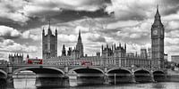 LONDON Themse & Rote Busse auf der Westminster Bridge von Melanie Viola Miniaturansicht