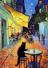 chat se relaxant sur une chaise de café